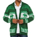 Herrarnas Jultröjor Fula Jultröjor Renar Snöflinga Sjal Krage Stickad Cardigan Varm Tröja Green 3XL