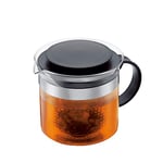 BODUM 1875-01 Bistro Nouveau Tea Press, Borosilicate Glass, Plastic Infuser - 1 L, Black