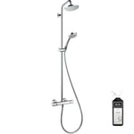 Colonne de douche thermostatique HANSGROHE Crometta 4 jets Chrome + nettoyant Briochin