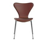 Fritz Hansen - 3107 Series 7, Front Upholstered, Grace - Chestnut - Matstolar - Arne Jacobsen - Brun - Läder/Metall/Trä/Skum