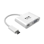 TRIPP LITE USB C to VGA Video Adapter Converter w/ USB-C PD Charging Port  USB Type C to VGA  USB Type-C 6in - ekstern videoadapter - hvit