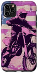 Coque pour iPhone 11 Pro Max Violet Pop Art Imprimé Animal Drapeau US Dirt Bike Moto