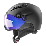 uvex Hlmt 600 Vario - Casque de Ski pour Hommes et Femmes - avec Visière - Réglage de la Taille Individuel - Black Matt - 55-57 cm