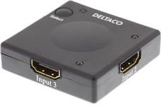 Deltaco HDMI-switch, automatisk 3 till 1, 1080p, 3D, svart