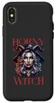 Coque pour iPhone X/XS Costume d'Halloween amusant pour femme Horny Witch