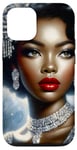 iPhone 12/12 Pro Glamorous Black Woman In Silver Art With Vintage Style Case