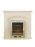 Adam Fires & Fireplaces Truro Electric Fireplace Suite With Brass Inset Fire