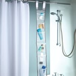 7 Pocket Hanging Shower Caddy Mildew Resistant Mesh Bathroom Organiser H135cm