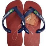 Havaianas Kids Brasil Logo Flip Flop Size UK 13C Red/Navy