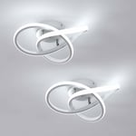 Comely - Plafonnier led Moderne Design Créatif en Aluminium Lampe de Lustre pour Cuisine Salon Chambre Salle à Manger(2PCS Blanc 30W Lumière Blanche