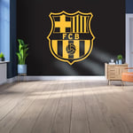 Licensed Décor WTD Mantiburi Papier peint en vinyle Motif FC Barcelone Taille M 185 cm (H) x 100 cm (l) – Blason jaune sur fond noir