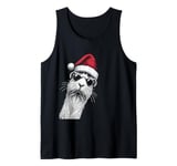 Guinea Pig Christmas Santa Hat Pajama Funny Xmas Tank Top