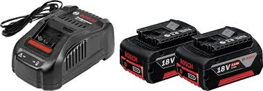 Batteri Bosch GBA; 18 V; 5,0 Ah; Li-ion; 2 stk + lader GAL 1880 CV