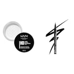 NYX Professional Makeup Poudre de Finition HD Studio, Poudre Libre, Fini Mat, Contrôle de la Brillance, Teinte : Translucent & Eyeliner Feutre Epic Ink Liner, Waterproof, Black