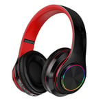 Black Red Écouteurs sans fil Bluetooth pliables avec micro, casque de jeu, lumière de comparateur de couleur, iPhone, Xiaomi, téléphone Samsung, PC, sauna ""Nipseyteko