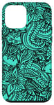 Coque pour iPhone 12 mini Imprimé cachemire - Motif art zen - Bleu turquoise