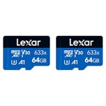 Lexar 633x 64GB Micro SD Card, microSDXC UHS-I Card W/O SD Adapter, microSD Memory Card up to 100MB/s Read, A1, Class 10, U3, V30, TF Card for Smartphones/Tablets/IP Cameras (LMS0633064G-BNNAA)