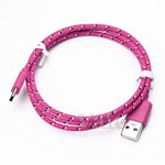 Cable Tressé pour HUAWEI P smart 3m Universel Chargeur Connecteur Micro USB Tissé Nylon - ROSE BONBON