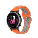 New Watch Straps 20mm For Huami Amazfit GTS/Samsung Galaxy Watch Active 2 / Huawei Watch GT2 42MM Fashion Inner Buckle Silicone Strap(White black) (Color : Orange grey)