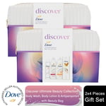 Dove Discover Deodorant, Lotion & Bodywash 4Pcs Gift Set for Her with Beauty Bag