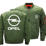 Sweat-Shirt pour Homme Veste Bombardier à Manches Longues Cardigan Zippé Outwear Hauts - Imprimé 3D Opel Casual À Capuche Unisexe Hiver Chaud Épais Manteaux,Vert,XL