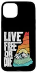 Coque pour iPhone 15 Plus Live Free or Die Retro New Hampshire Nature Graphic