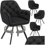 tectake® Lot de 4 Chaise pivotante de Salle à Manger Moderne Fauteuil salon Chaise Ergonomique Rembourrée Confortable Chaise Design Meuble salon pour Salle à manger, salon, coiffeuse, chambre, cuisine