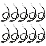 10x Corde En Nylon Tresse Cordon Tour De Cou Pour Appareil Photo Telephone Portable Noir