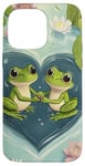 Coque pour iPhone 14 Pro Max Grenouille Cœur Bassin Saint-Valentin