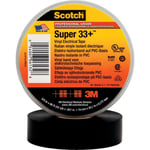 3M Scotch Super 33+ Eltejp svart, 19 mm x 20 m