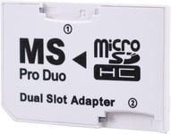 Adaptateur Micro SD vers Memory Stick Pro Duo Dual,Convertisseur Micro SD vers Memory Stick Pro Duo,Convertisseur de Carte Micro SD en Memory Stick Pro Duo,Compatible jusqu'à 64 Go(Q1535)