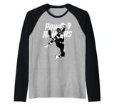 Power Rangers Black Ranger Action Pose Logo Manche Raglan