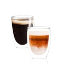 PYYB 2 Large Capacity Coffee Glasses Double Walled Glass Coffee Mugs 350ml Insulation Latte Glasses Cappuccino Cups Thermal Double Glasses Coffee Cups