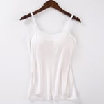 Vadderad mjuk BH Linne Spaghetti Camisole med inbyggd White M