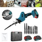 Battery 21V Reciprocating Saw Cordless Hand Saw Electric Wood Metal Cutter UK