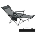 eSituro Chaise de Camping Pliante, Chaise de Pique-Nique Légère, Chaises de Pêche Dossier Réglable à 2 Positions, Chaise Pliable pour Camping, Chaise Portable Adultes, Chaise Extérieure, Gris