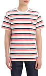 Levi's Men's Ss Original Housemark Tee Chesthit Logo T-Shirt, Andres Stripe Bright White, S