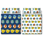 Pokemon Gotta Double Duvet Cover Set Children's Reversible Bedding Blue / White