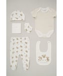 Rock A Bye Baby Unisex 6-Piece Bear Print Gift Set - Cream - Size 3-6M