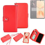 Wallet Mobile phone cover Vivo Y28e 5G Phone protective Case red