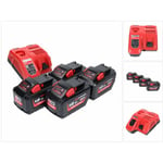 Milwaukee Pack M18 NRG-1203: 4x Batteries 12,0Ah 18V Li-Ion (4x 4932464260) + Chargeur M12-18 FC (4932451079)