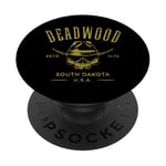 Deadwood South Dakota USA Skull Distressed Design PopSockets Adhesive PopGrip