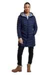 Mountain Warehouse Florence Womens Winter Long Padded Jacket - Water Resistant Rain Coat, Lightweight Ladies Jacket, Warm, 30C Heat Rating - for Outdoors, Walking Navy Women's Size 12