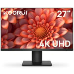 KOORUI Écran PC 27 Pouces, 4K Moniteur UHD(3840 * 2160), IPS, 4ms, 60Hz, 2X HDMI 2.0 & DisplayPort 1.4, Adaptive Sync, HDR10, VESA 100 * 100mm, 90% DCI-P3, Soins des Yeux