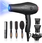 Jolichic Professional Hair Dryer, 2400W Ionic Hairdryer with Diffuser for Women