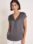 Monsoon Wilde Satin Top, Grey