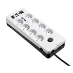 Eaton PB8TUF Multiprise Parafoudre Box 8 Tel@ USB FR 8 FR plus 1 tel plus 2 USB Blanc & Noir