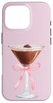 Coque pour iPhone 16 Pro Esthétique Rose Matrini Y2K Coquette Espresso Martini Lover