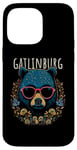 Coque pour iPhone 14 Pro Max Gatlinburg TN Fun Ours à lunettes Motif fleurs