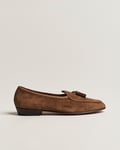 Baudoin & Lange Sagan Classic Tassel Loafers Tan Suede